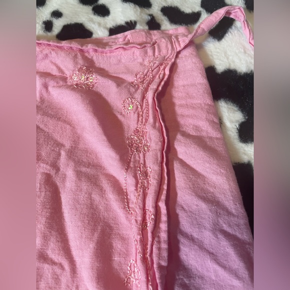 Freedom Pastel Pink Embroidered Fairy Wrap Skirt - Picture 7 of 12